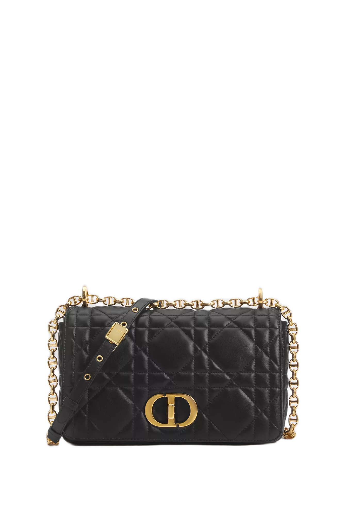 Medium Soft Dior Caro Black Macrocannage Bag