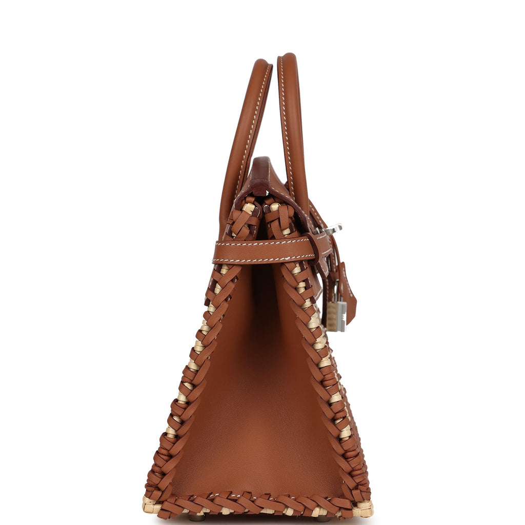 Picnic Birkin 25 Gold Swift and Stripe Wicker Palladium Hardware Bag