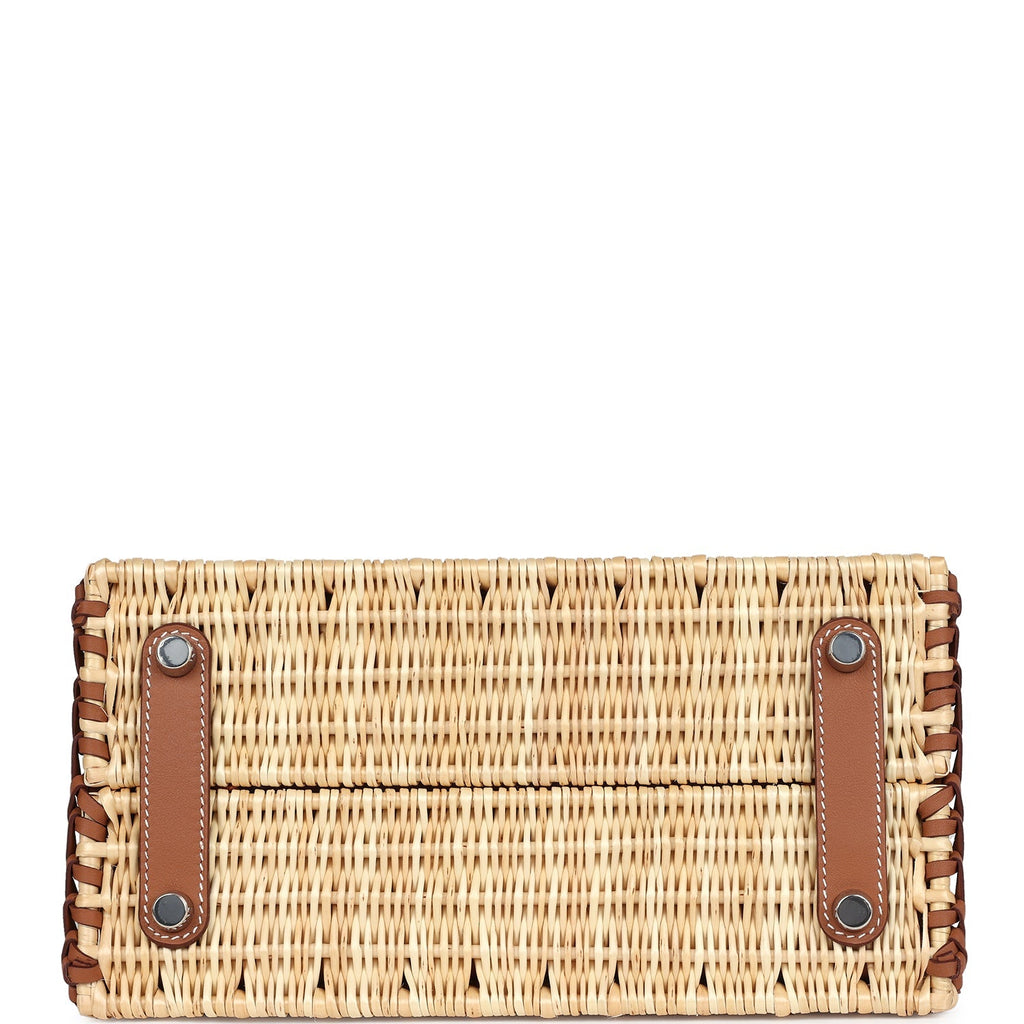 Picnic Birkin 25 Gold Swift and Stripe Wicker Palladium Hardware Bag