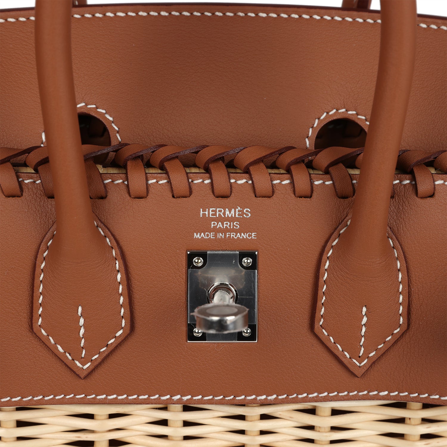 Picnic Birkin 25 Gold Swift and Stripe Wicker Palladium Hardware Bag