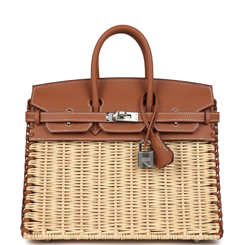 Picnic Birkin Sellier 25 Gold Swift Palladium Hardware Bag