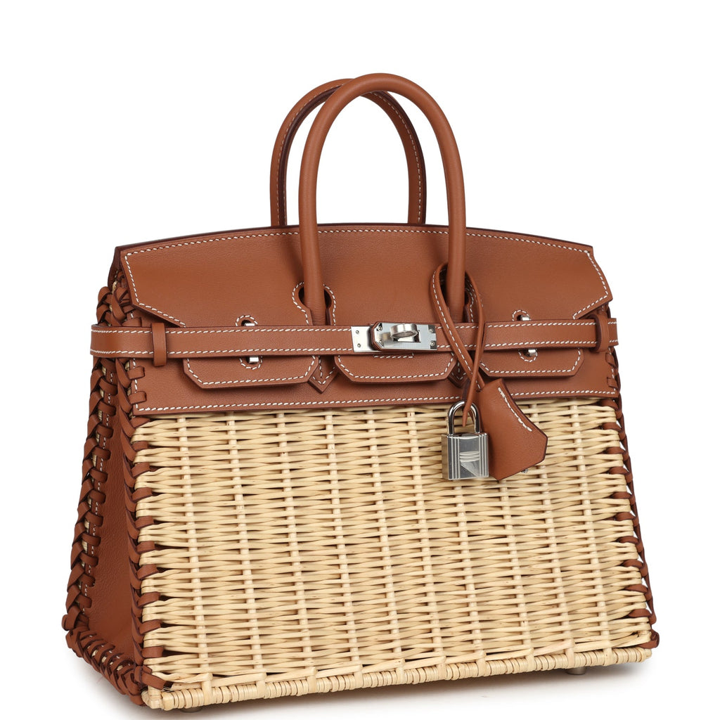 Picnic Birkin Sellier 25 Gold Swift Palladium Hardware Bag