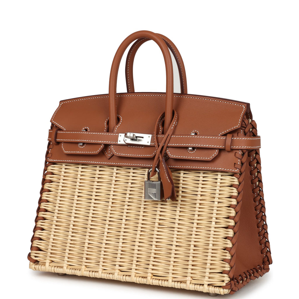 Picnic Birkin Sellier 25 Gold Swift Palladium Hardware Bag