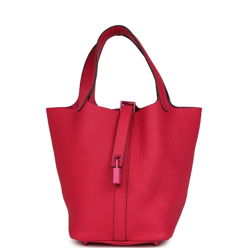 Picotin 18 Monochrome Rose Mexico Clemence Pink Palladium Hardware Bag