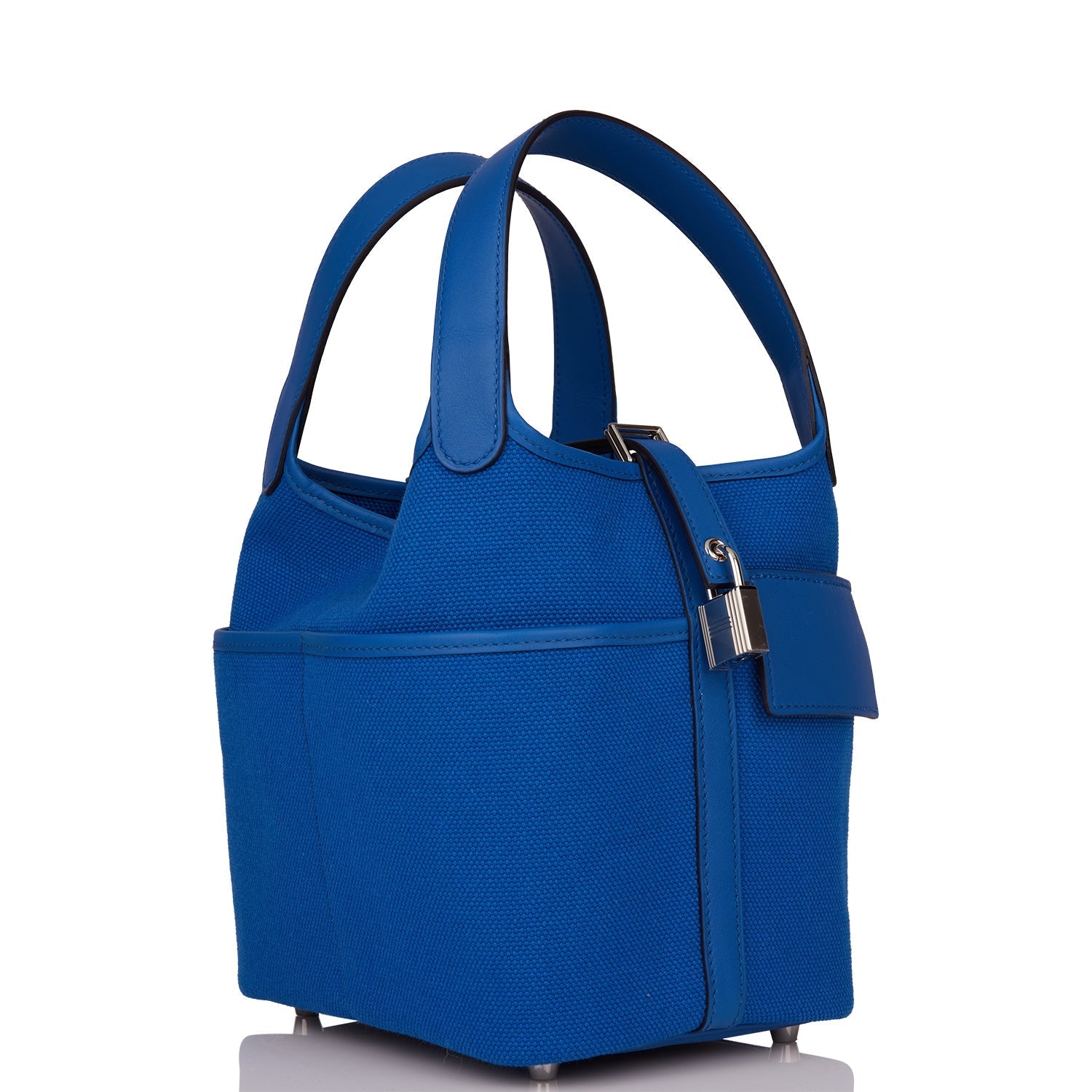 Picotin Cargo 18 Bleu France Swift and Toile Canvas Palladium Hardware Bag