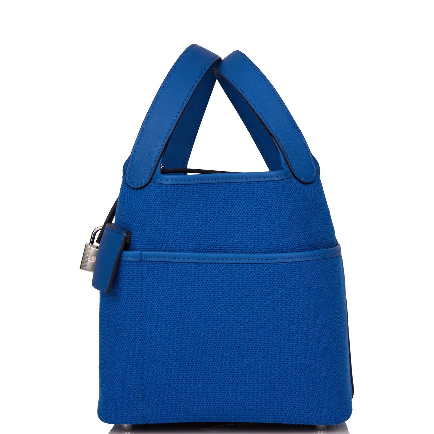 Picotin Cargo 18 Bleu France Swift and Toile Canvas Palladium Hardware Bag