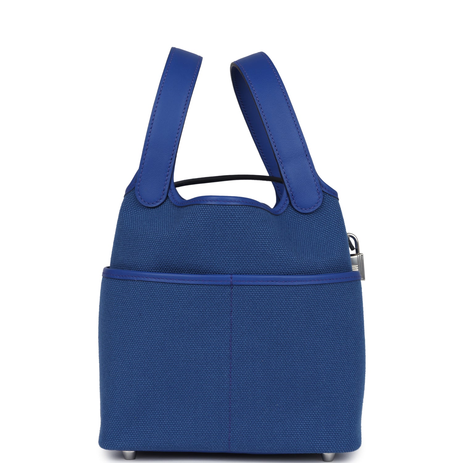 Picotin Cargo 18 Bleu Royal Swift and Toile Canvas Palladium Hardware Bag