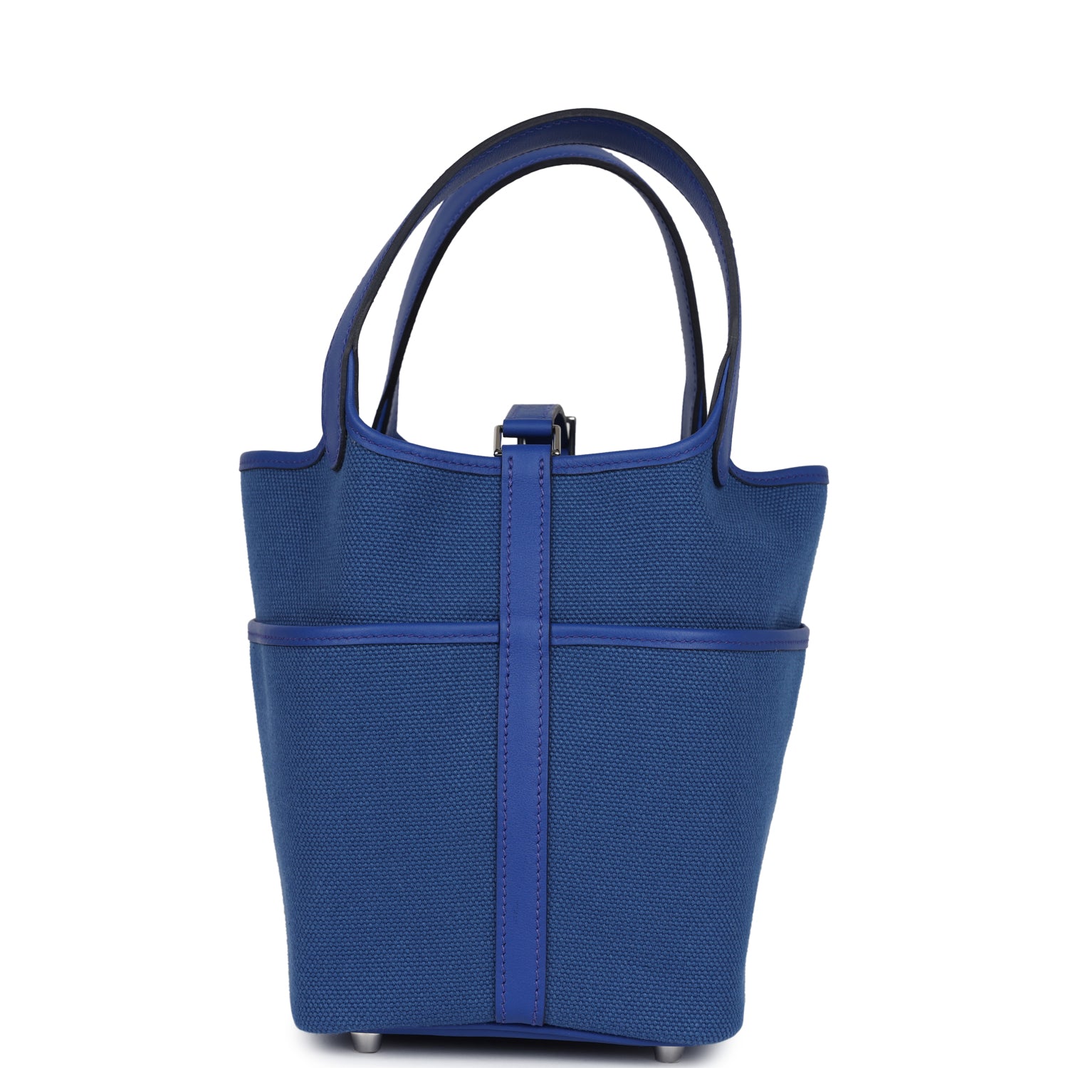 Picotin Cargo 18 Bleu Royal Swift and Toile Canvas Palladium Hardware Bag