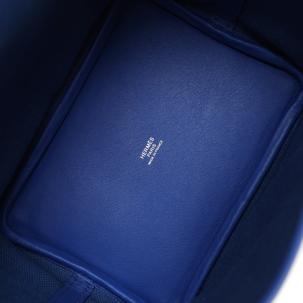 Picotin Cargo 18 Bleu Royal Swift and Toile Canvas Palladium Hardware Bag