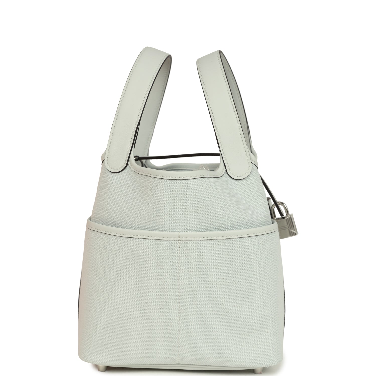 Picotin Cargo 18 Gris Platine Toile Canvas and Swift Palladium Hardware Bag