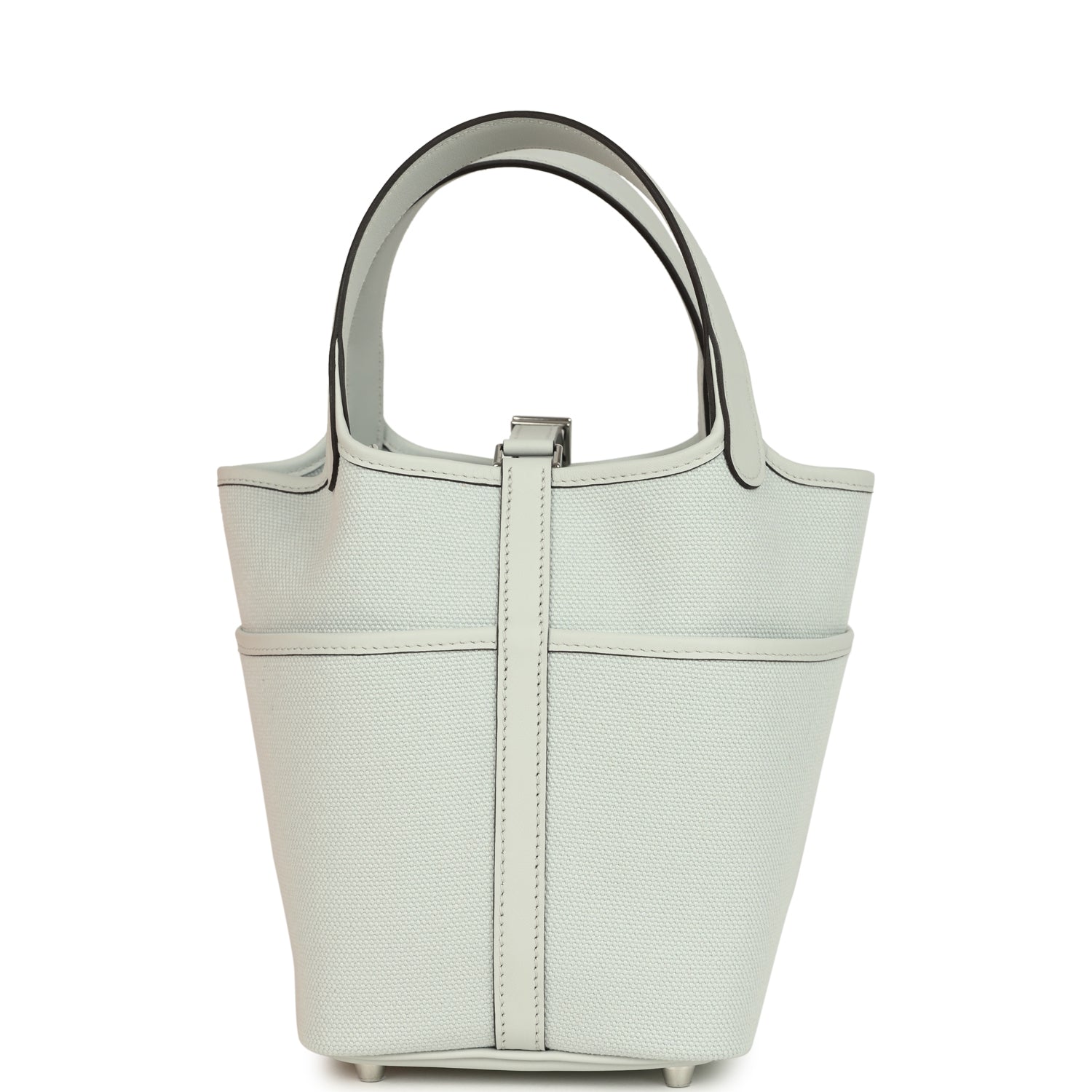 Picotin Cargo 18 Gris Platine Toile Canvas and Swift Palladium Hardware Bag