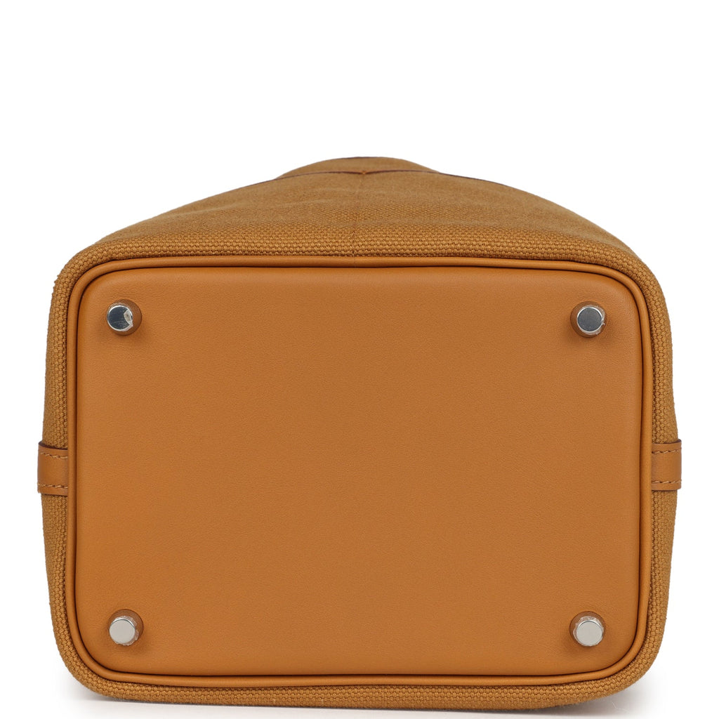Picotin Cargo 18 Sesame Swift and Toile Canvas Palladium Hardware Bag
