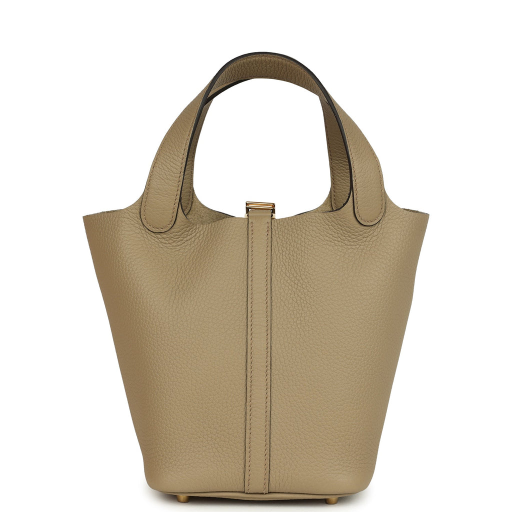 Picotin Lock 18 Beige Marfa Gold Hardware Bag