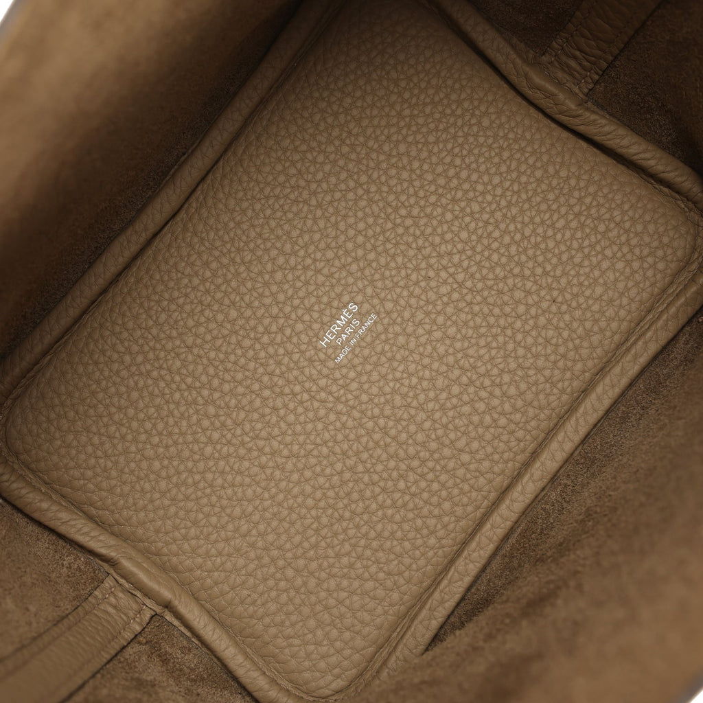 Picotin Lock 18 Beige Marfa Palladium Hardware Bag