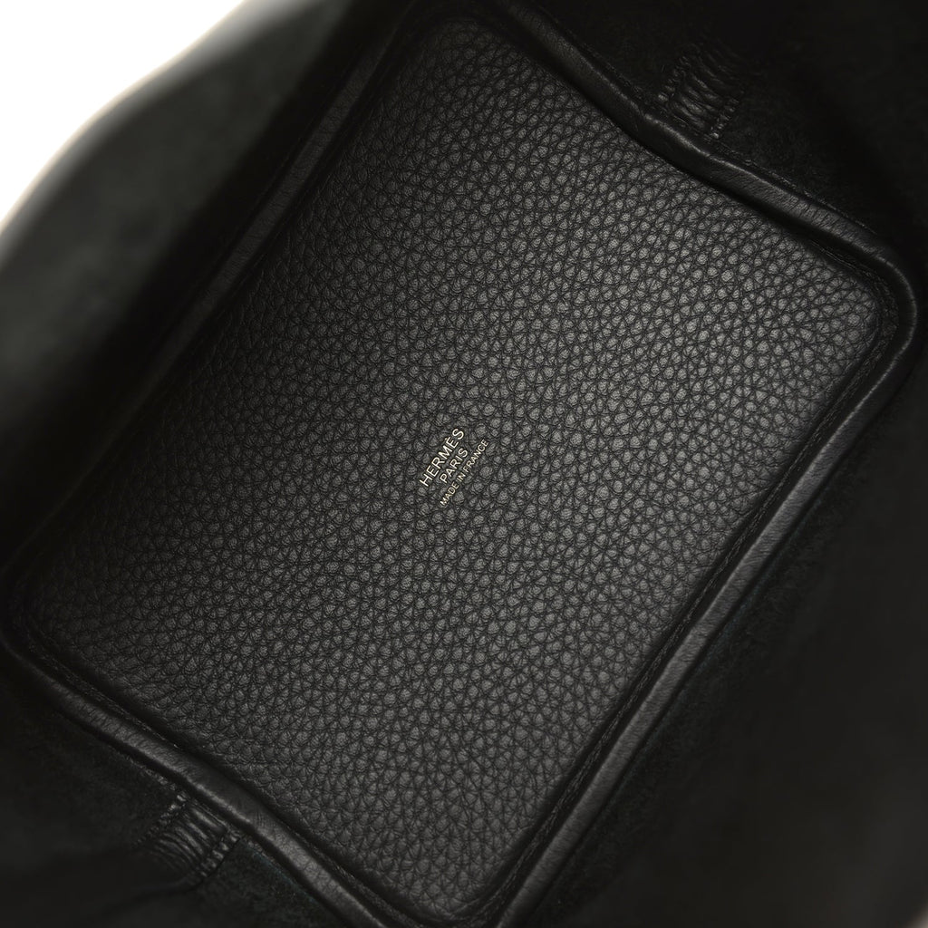 Picotin Lock 18 Black Clemence Gold Hardware Bag