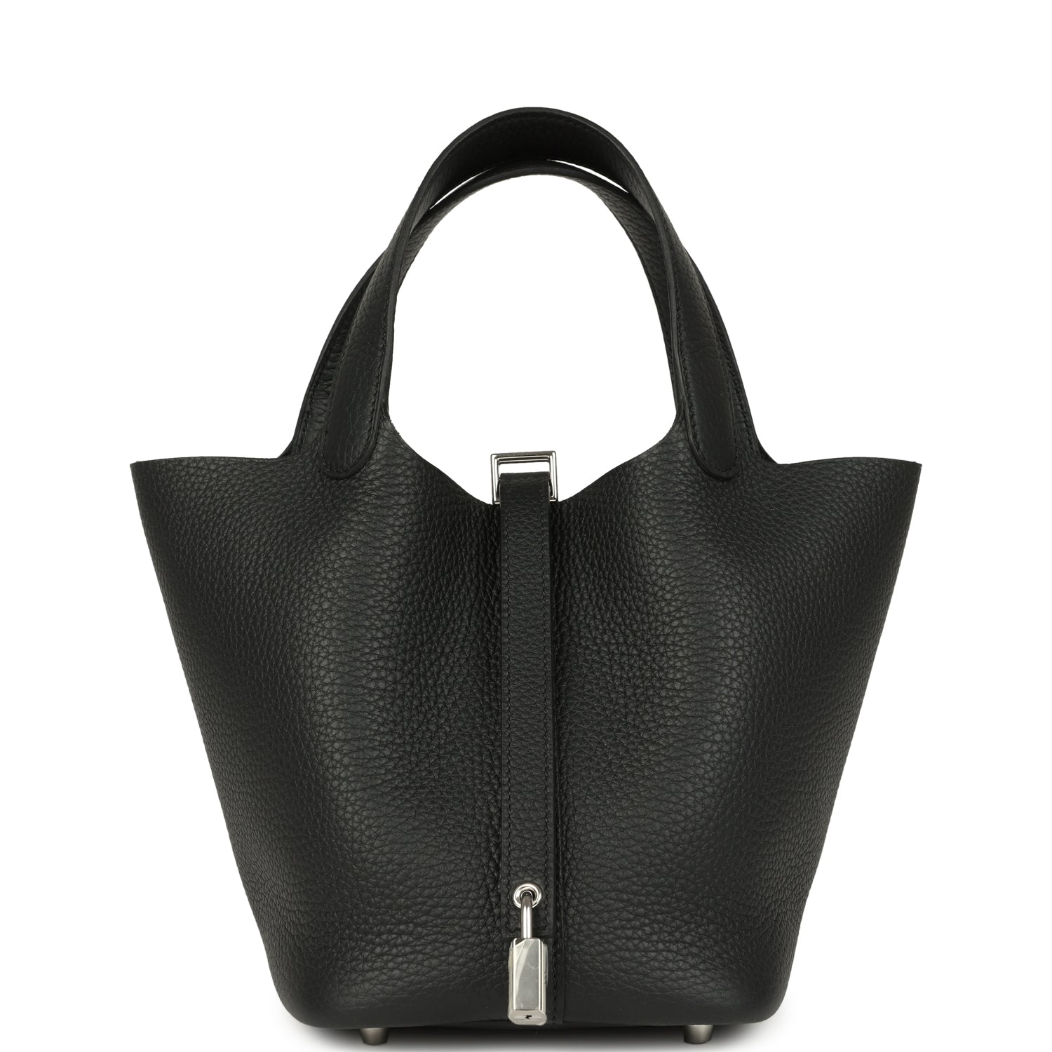 Picotin Lock 18 Black Clemence Palladium Hardware Bag