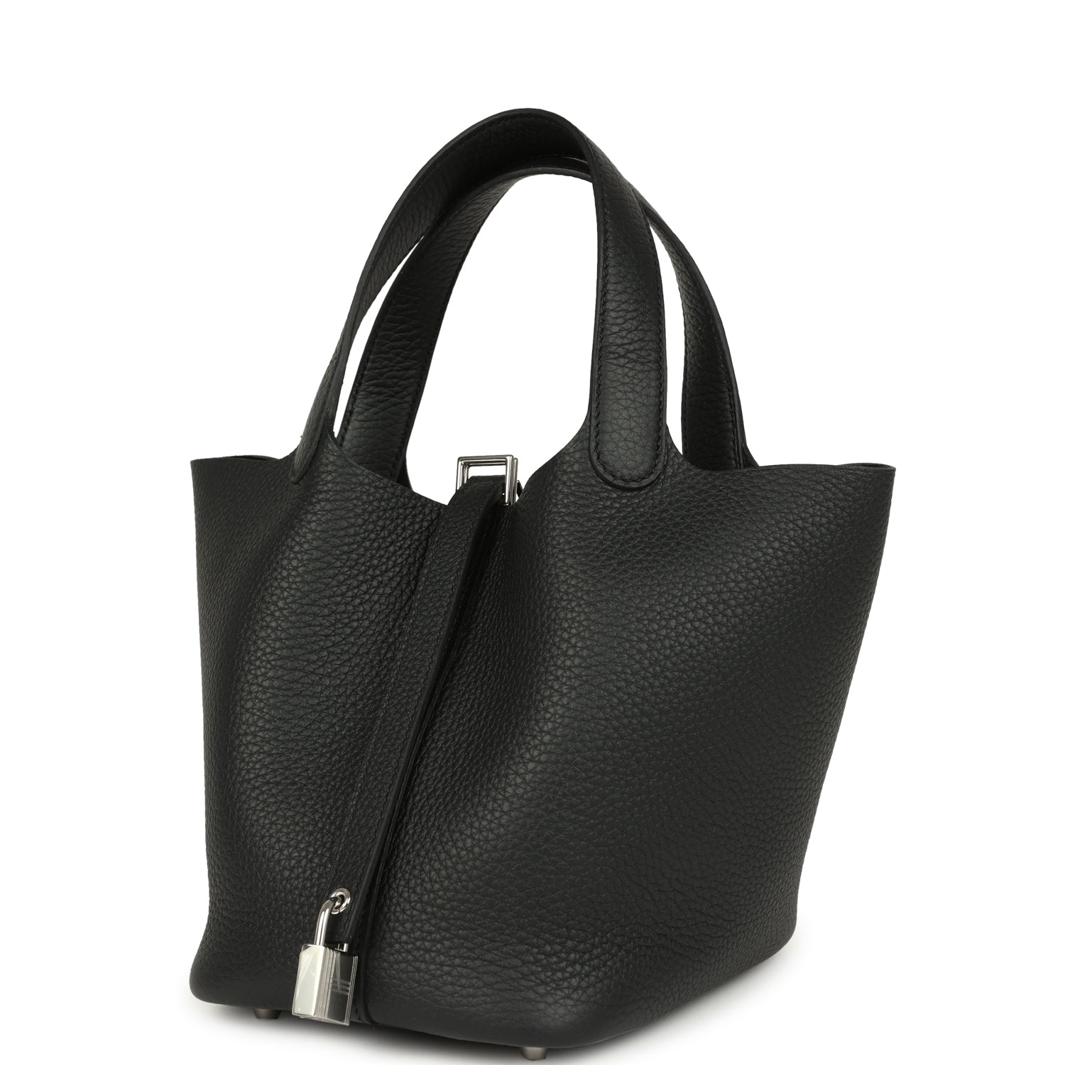 Picotin Lock 18 Black Clemence Palladium Hardware Bag