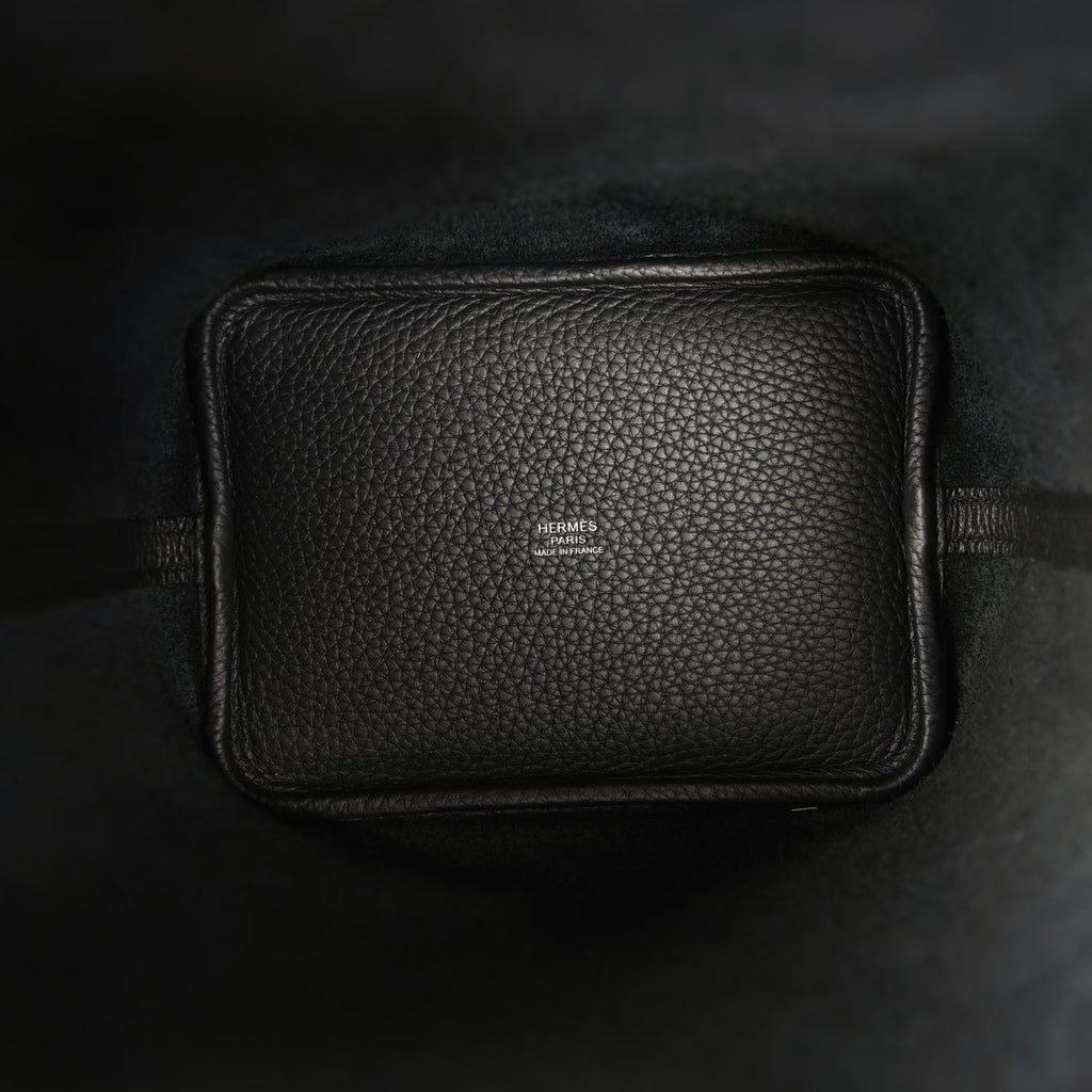 Picotin Lock 18 Black Clemence Palladium Hardware Bag