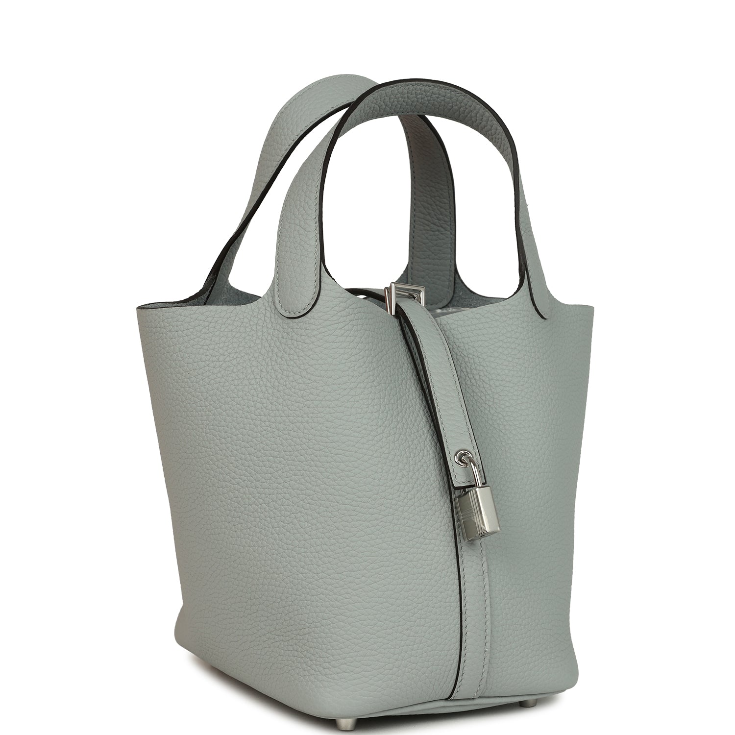 Picotin Lock 18 Bleu Glacier Palladium Hardware Bag