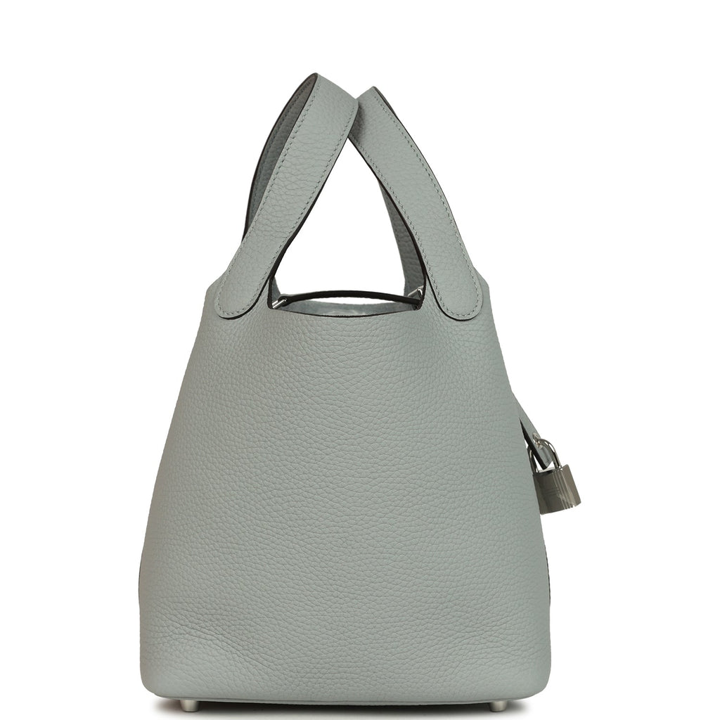 Picotin Lock 18 Bleu Glacier Palladium Hardware Bag