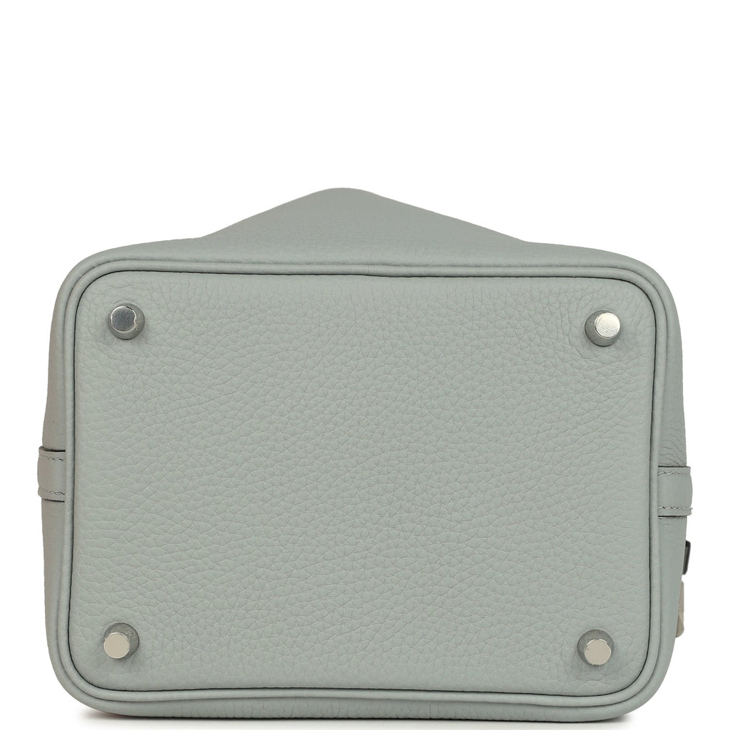Picotin Lock 18 Bleu Glacier Palladium Hardware Bag