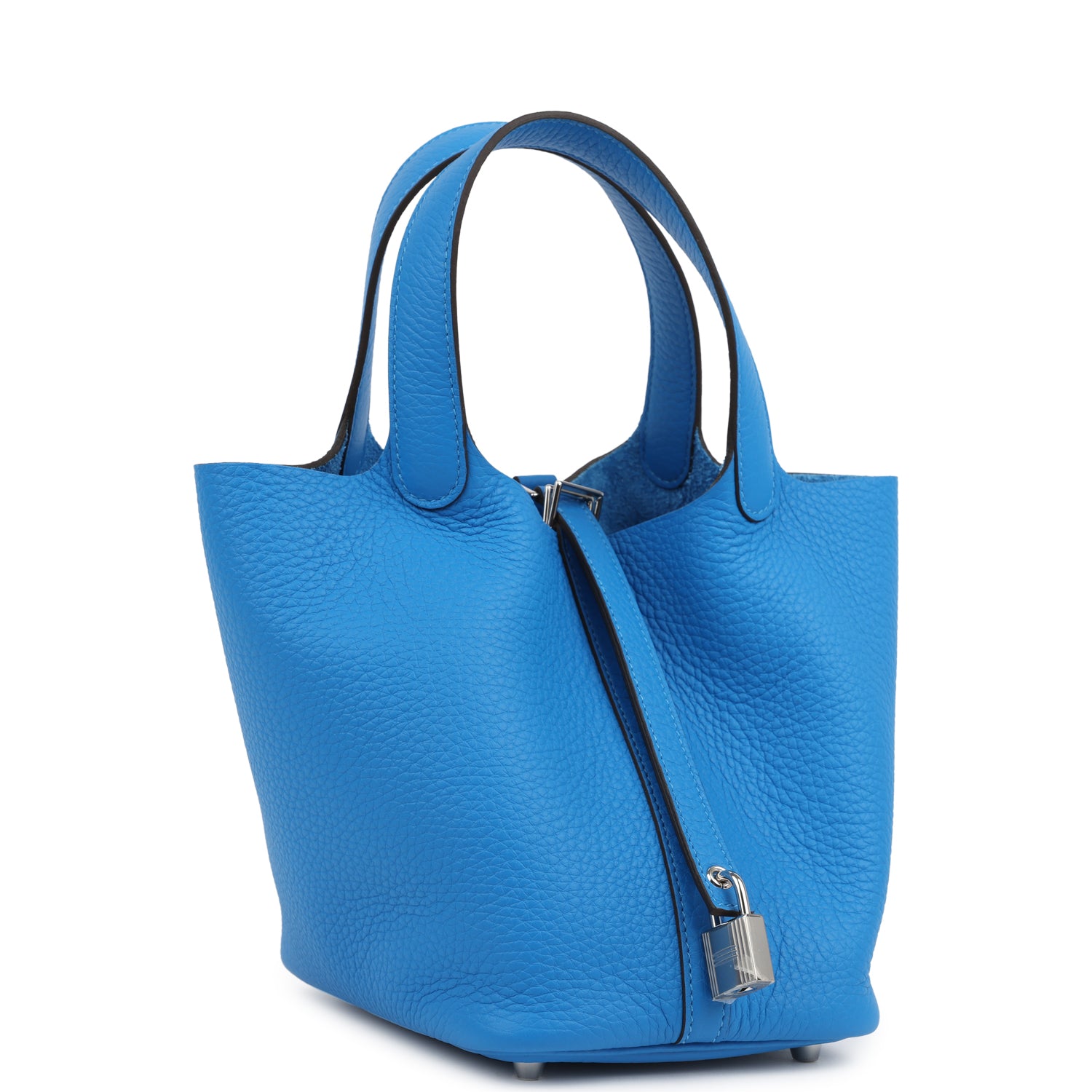 Picotin Lock 18 Bleu Hydra Palladium Hardware Bag