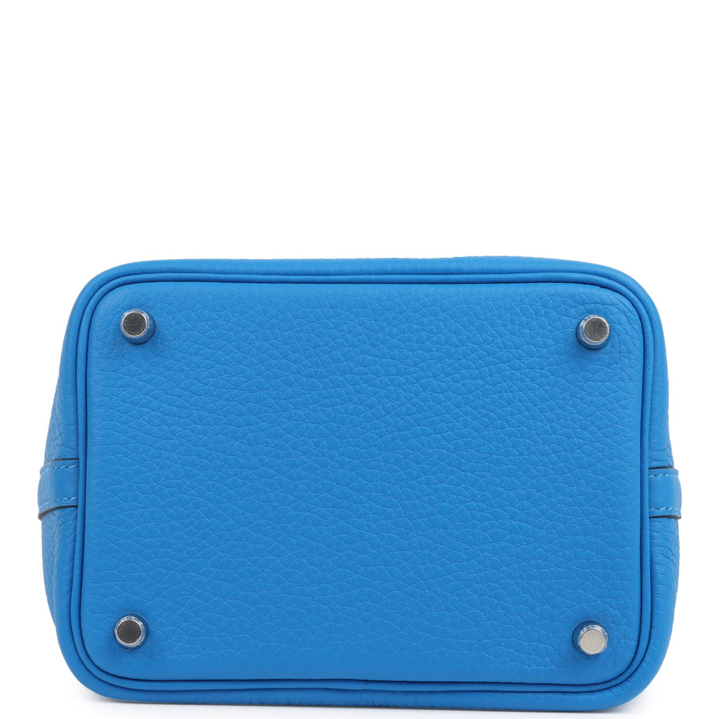 Picotin Lock 18 Bleu Hydra Palladium Hardware Bag