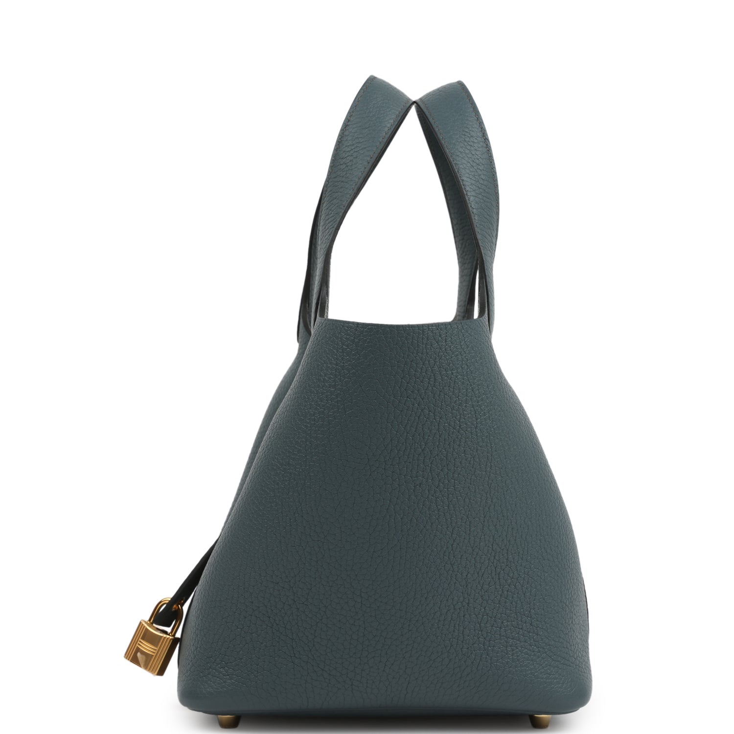 Picotin Lock 18 Bleu Orage Clemence Gold Hardware Bag