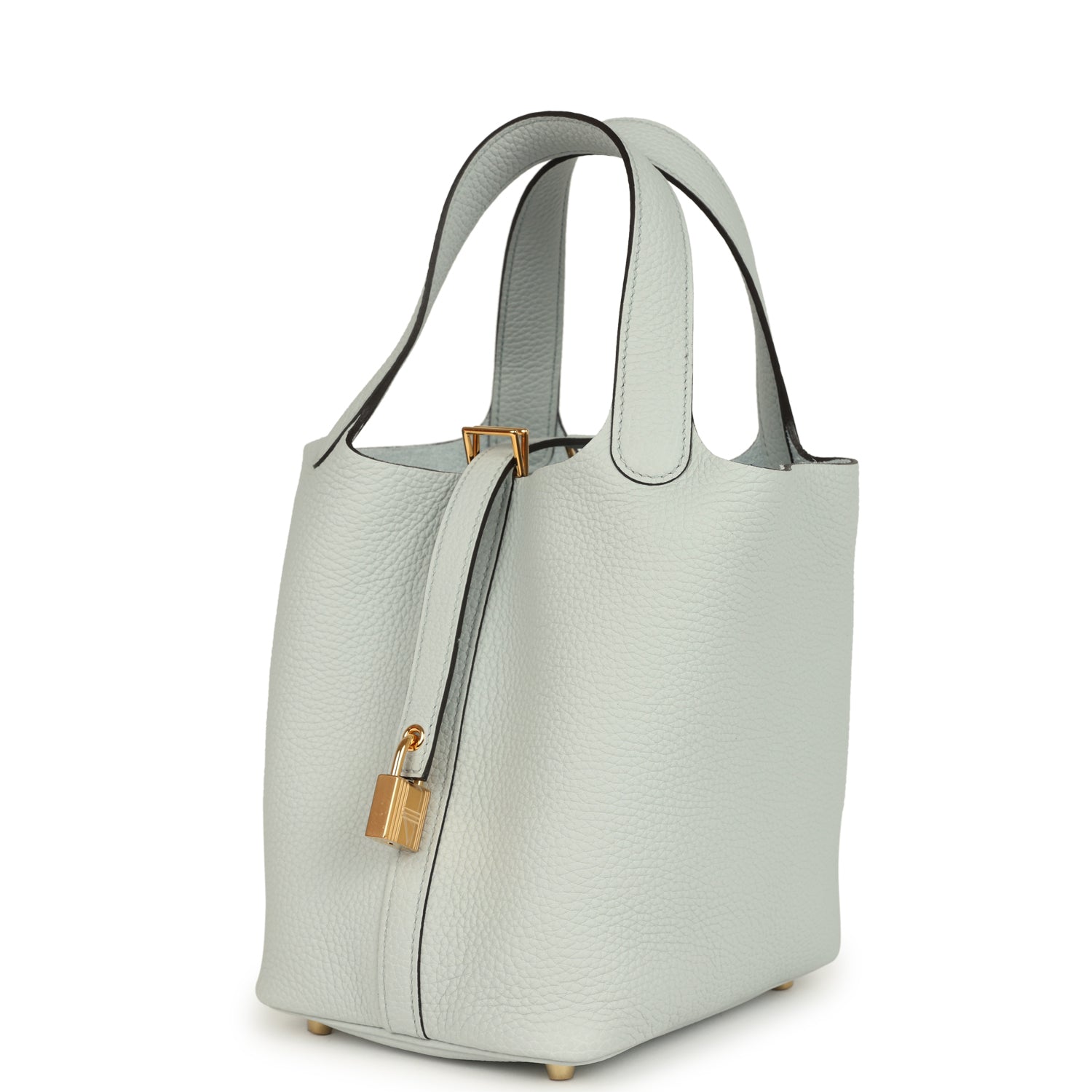 Picotin Lock 18 Bleu Pale Gold Hardware Bag