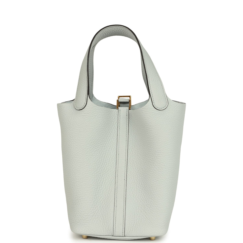 Picotin Lock 18 Bleu Pale Gold Hardware Bag
