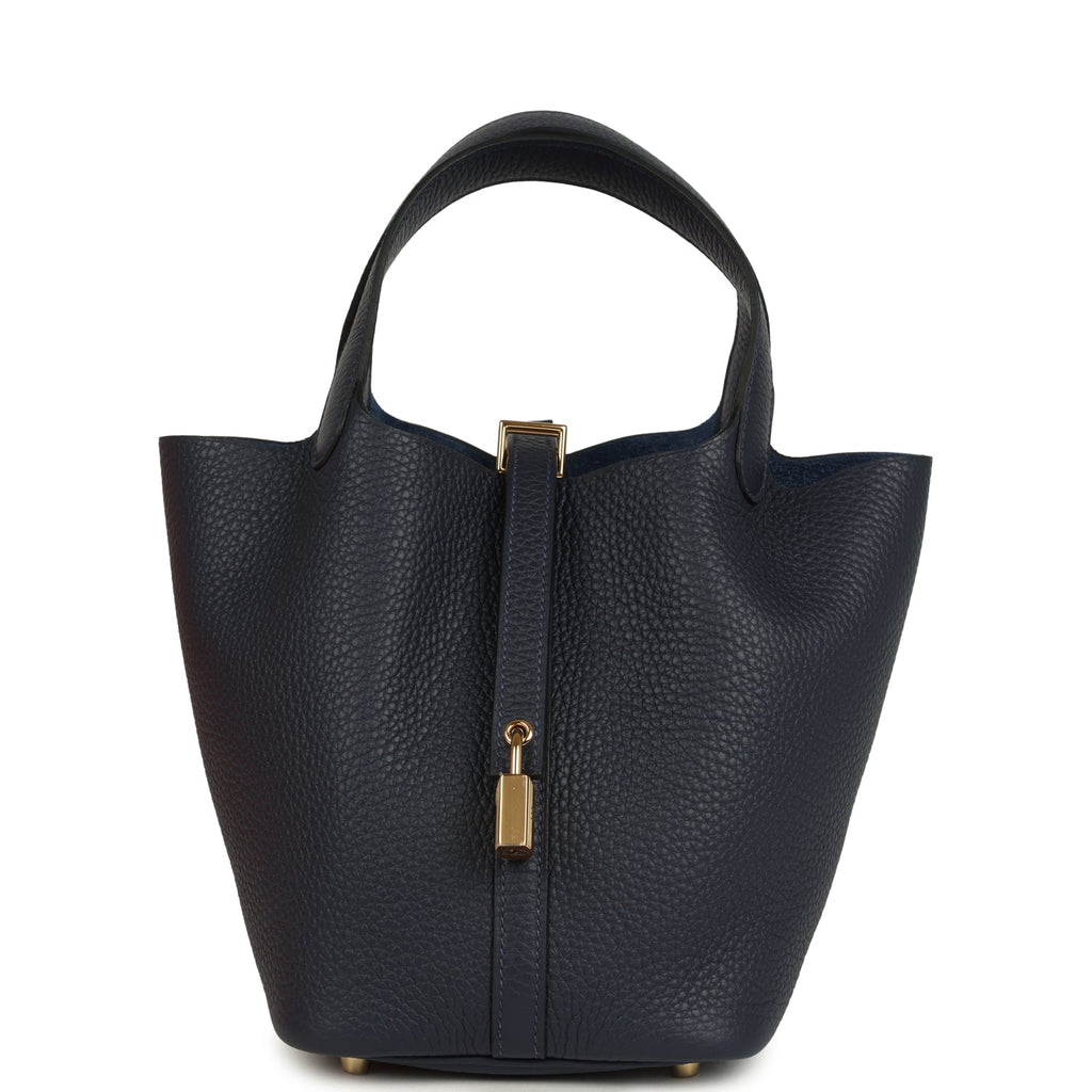 Picotin Lock 18 Bleu Tie Permabrass Hardware Bag