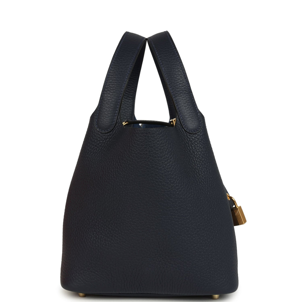 Picotin Lock 18 Bleu Tie Permabrass Hardware Bag