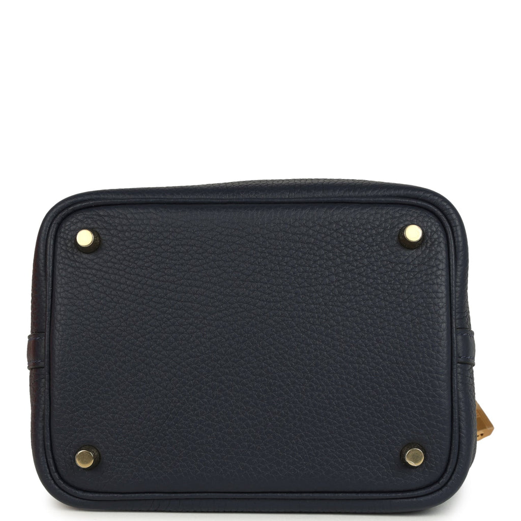 Picotin Lock 18 Bleu Tie Permabrass Hardware Bag