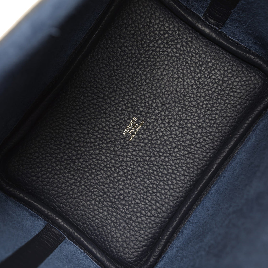 Picotin Lock 18 Bleu Tie Permabrass Hardware Bag
