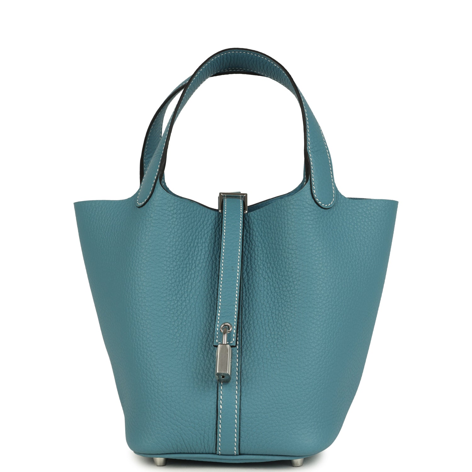 Picotin Lock 18 Blue Jean Clemence Palladium Hardware Bag