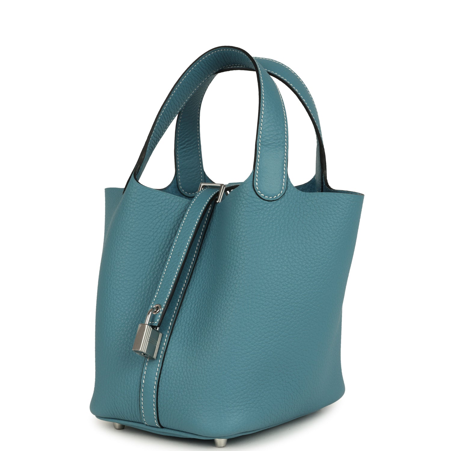 Picotin Lock 18 Blue Jean Clemence Palladium Hardware Bag