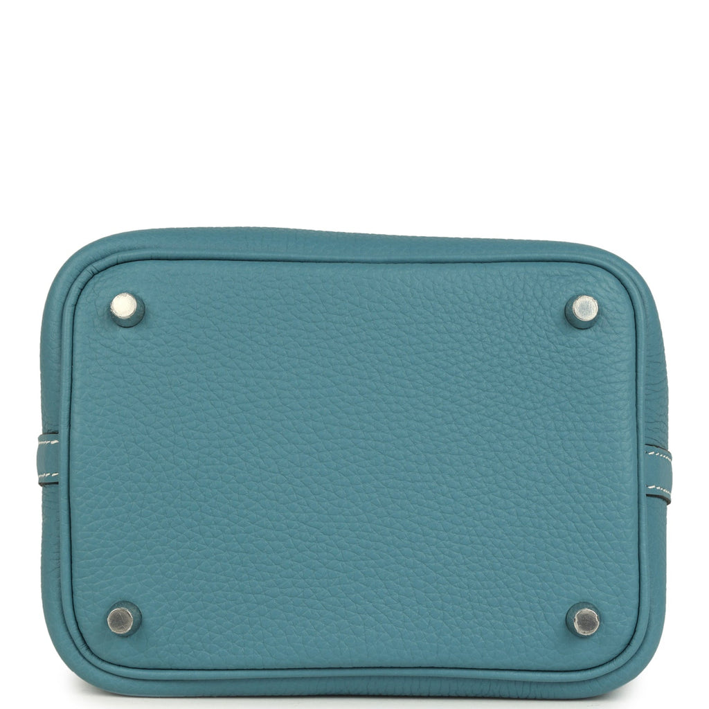 Picotin Lock 18 Blue Jean Clemence Palladium Hardware Bag