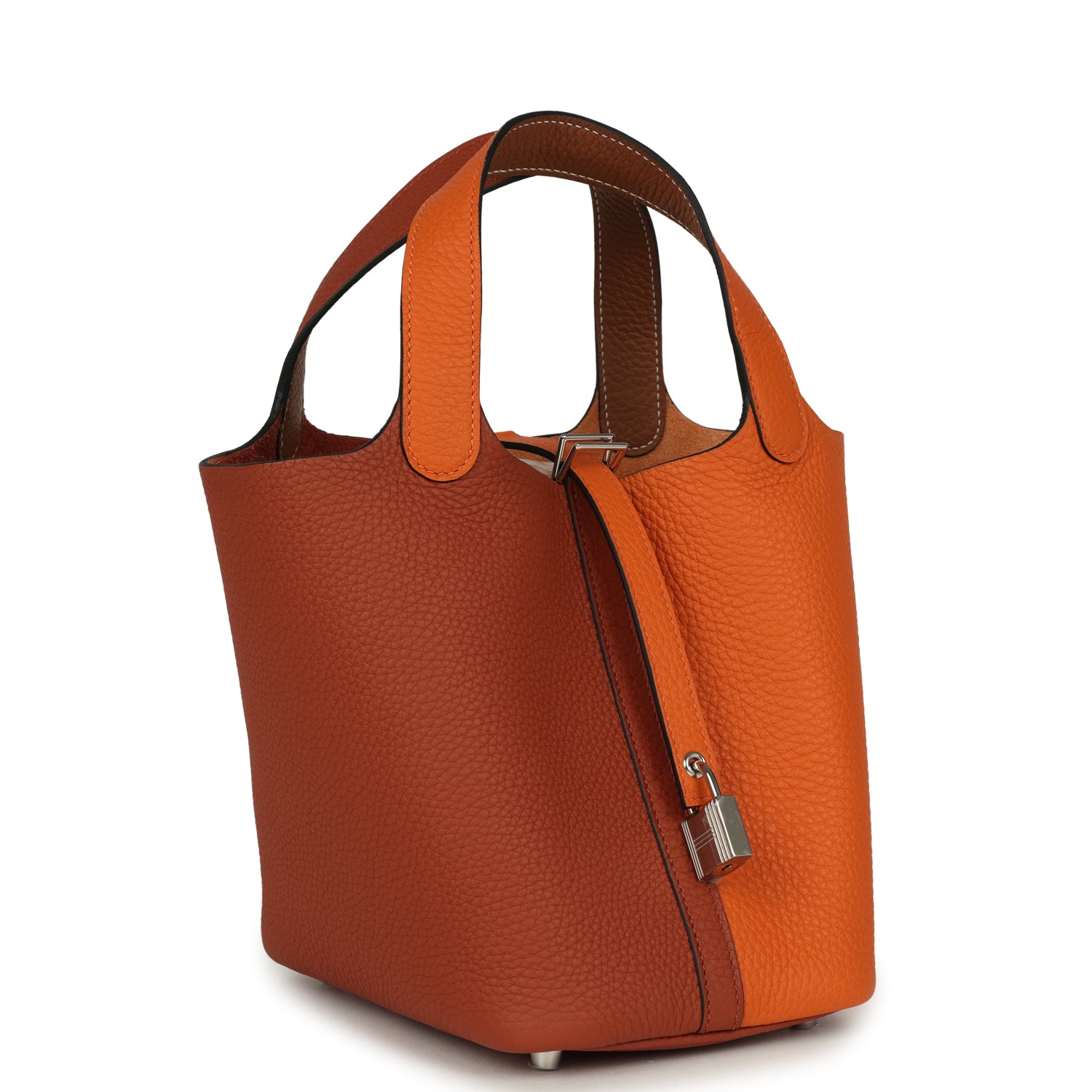 Picotin Lock 18 Casaque Orange, Cuivre and Gold Clemence Palladium Hardware Bag