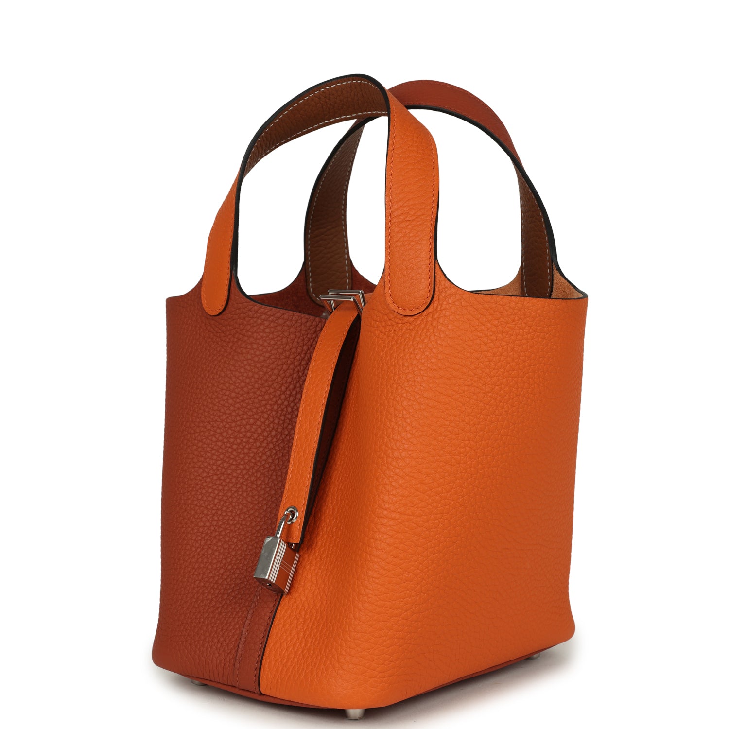 Picotin Lock 18 Casaque Orange, Cuivre and Gold Clemence Palladium Hardware Bag