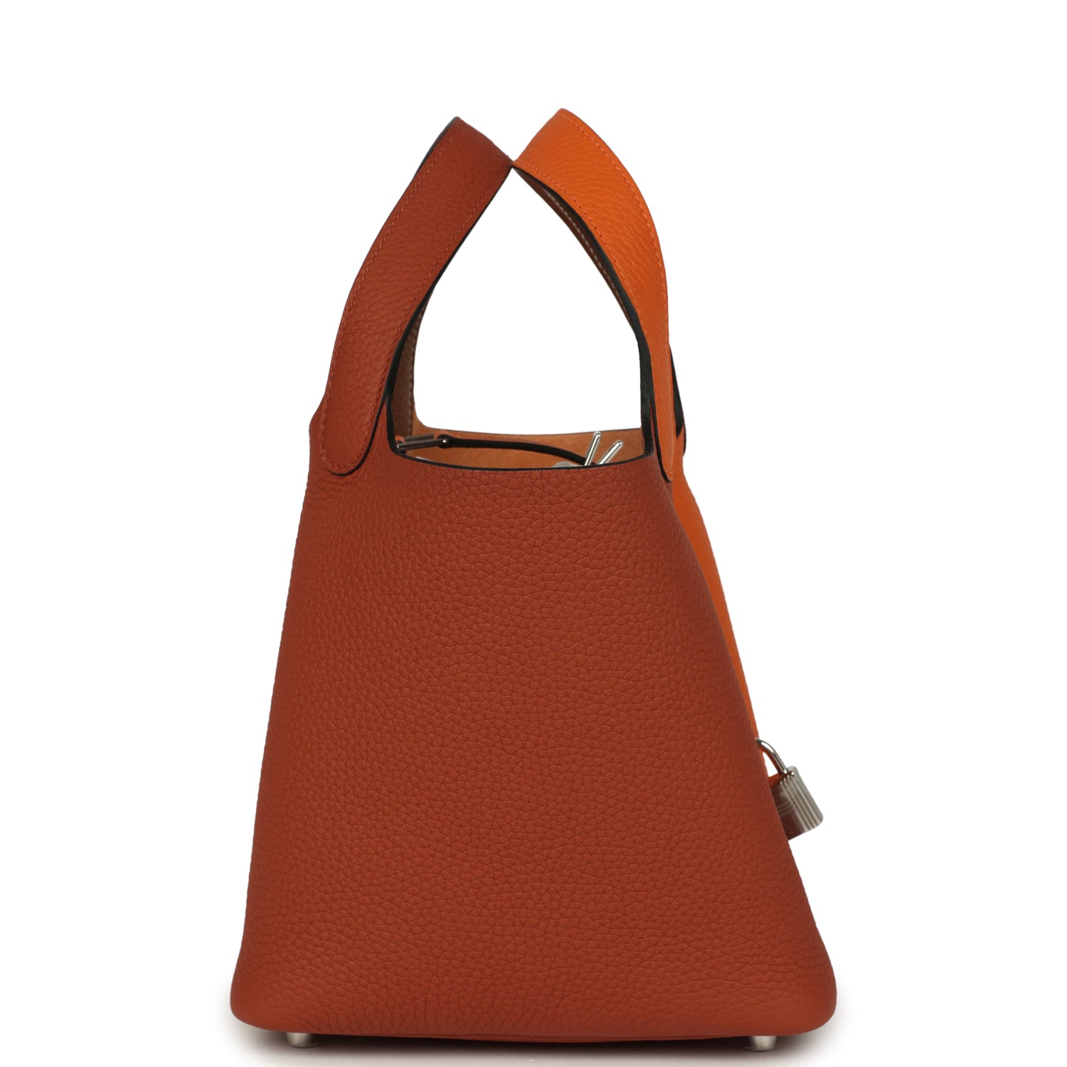 Picotin Lock 18 Casaque Orange, Cuivre and Gold Clemence Palladium Hardware Bag