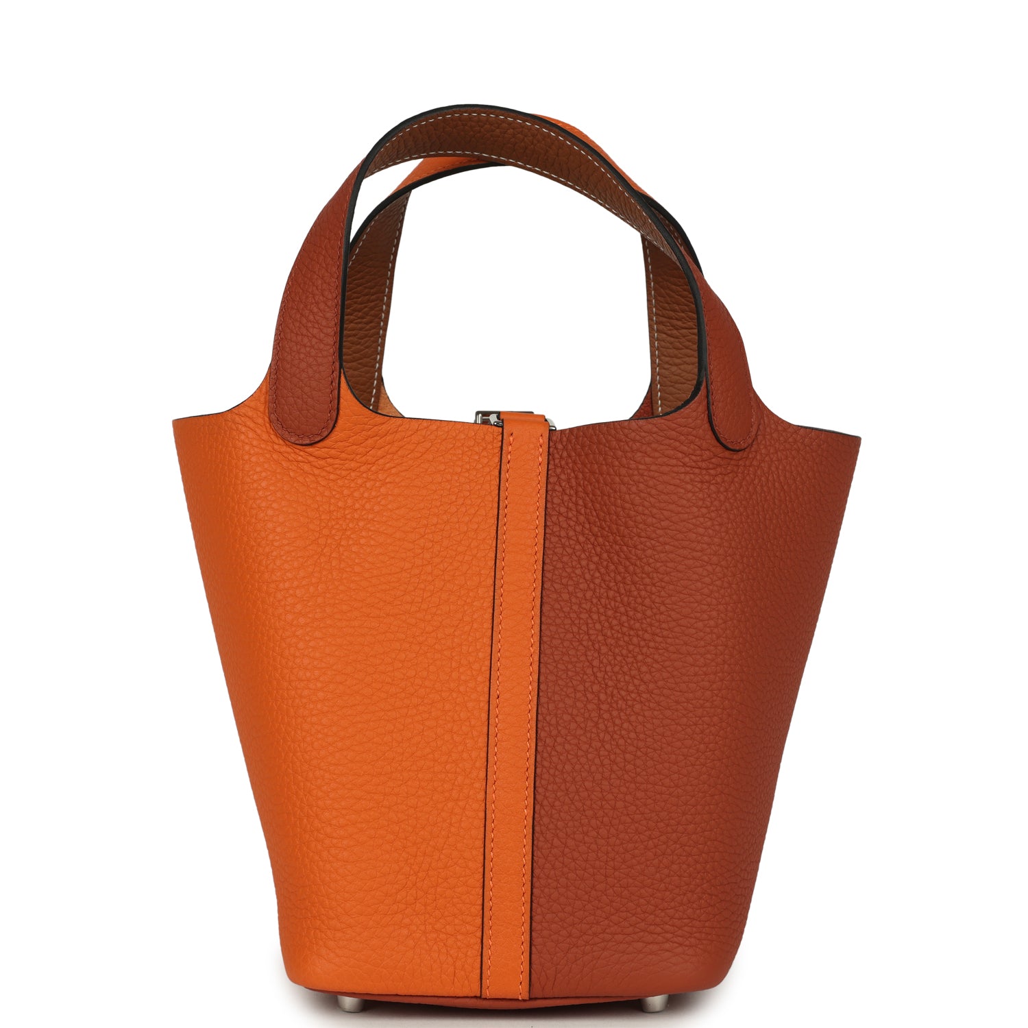 Picotin Lock 18 Casaque Orange, Cuivre and Gold Clemence Palladium Hardware Bag