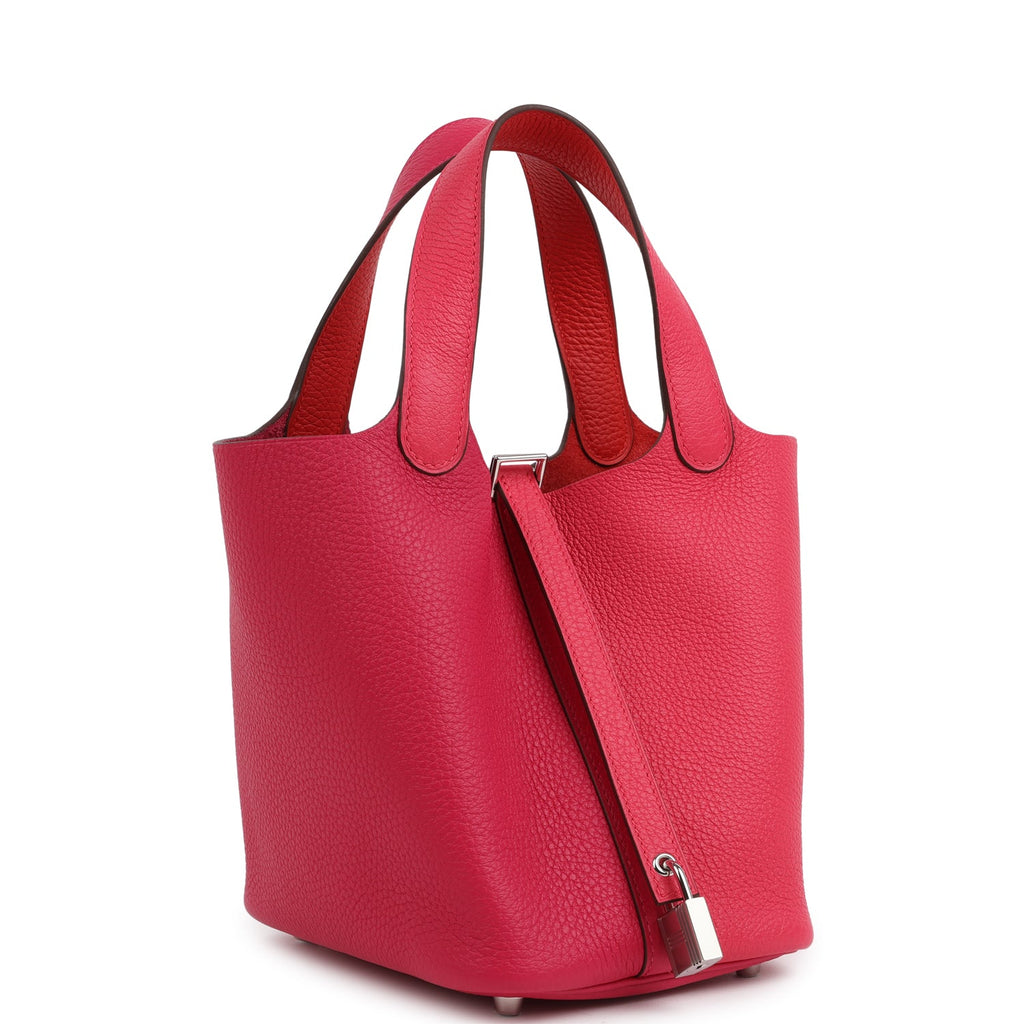 Picotin Lock 18 Casaque Rose Extreme and Rose Mexico Palladium Hardware Bag