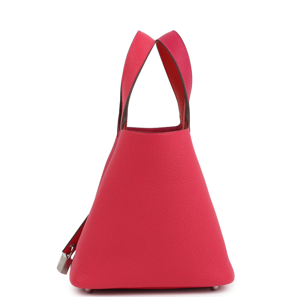 Picotin Lock 18 Casaque Rose Extreme and Rose Mexico Palladium Hardware Bag
