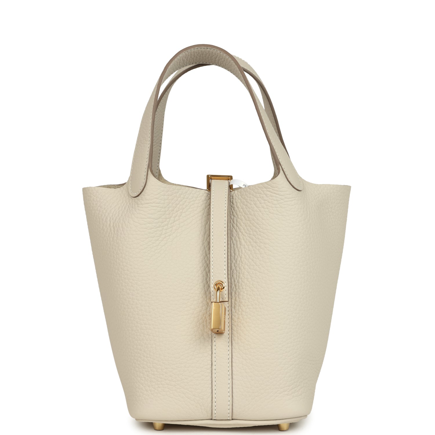 Picotin Lock 18 Craie Clemence Gold Hardware Bag