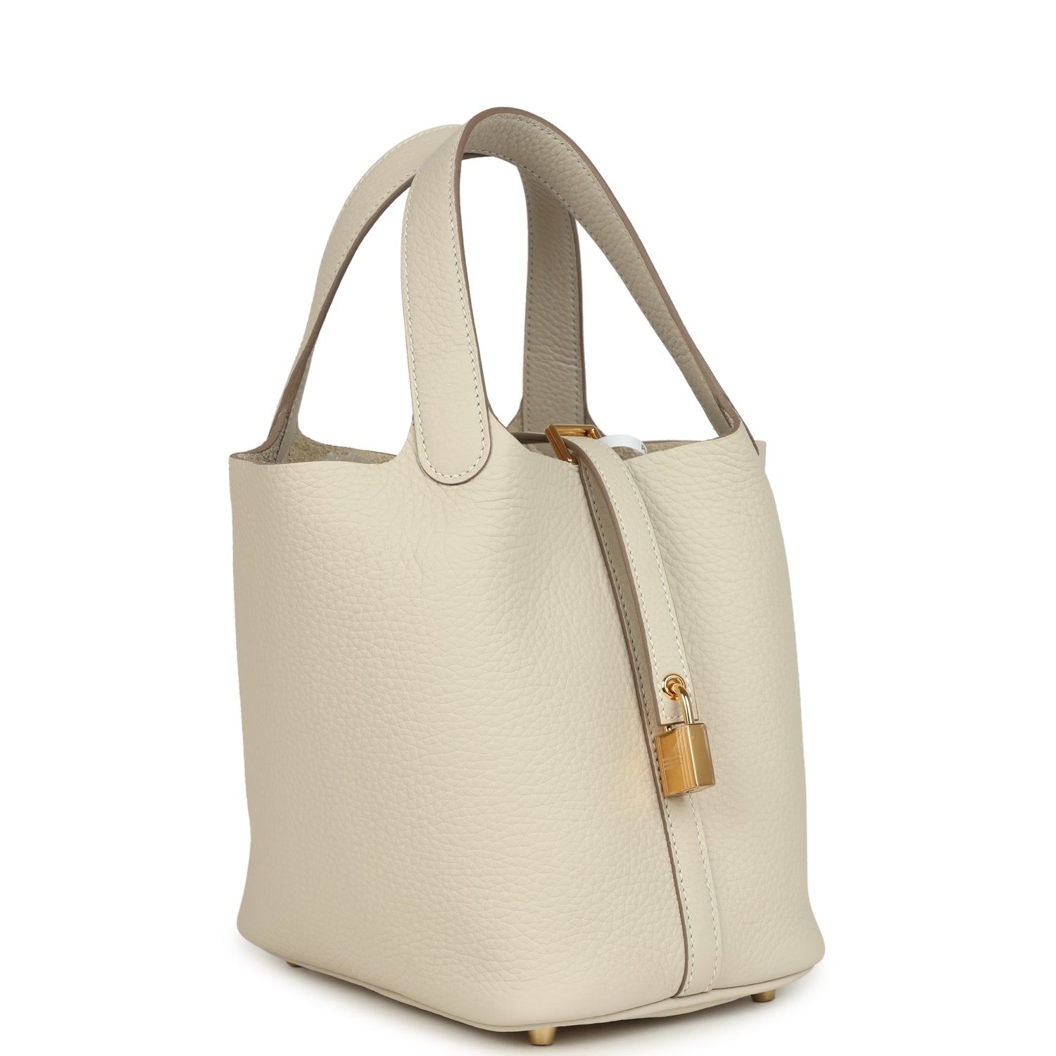 Picotin Lock 18 Craie Clemence Gold Hardware Bag