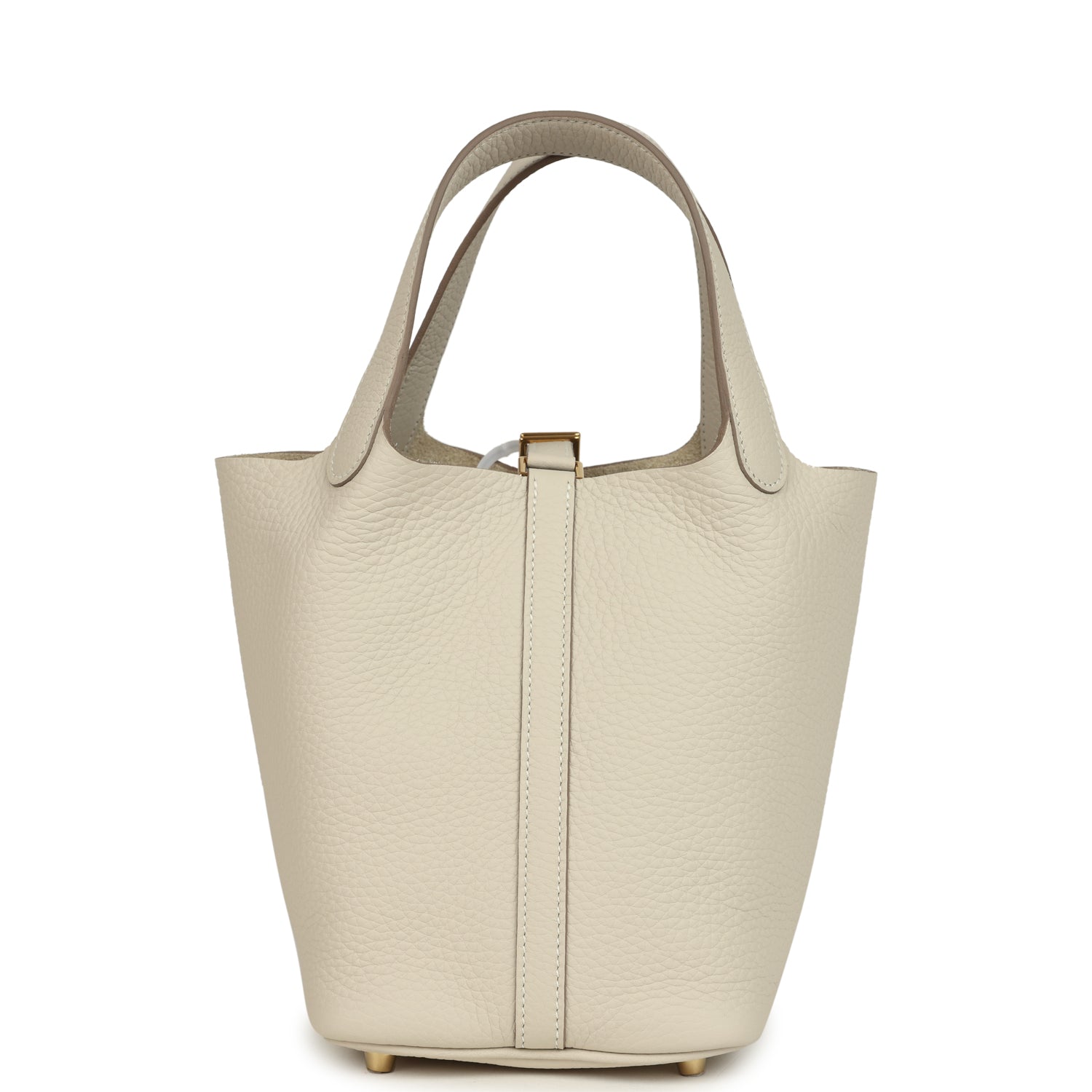 Picotin Lock 18 Craie Clemence Gold Hardware Bag