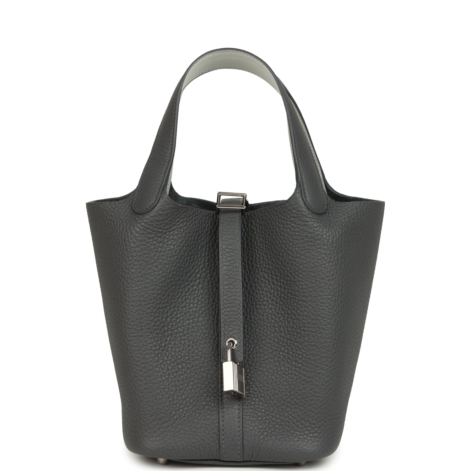 Picotin Lock 18 Eclat Ardoise Clemence and Gris Pantin Swift Palladium Hardware Bag