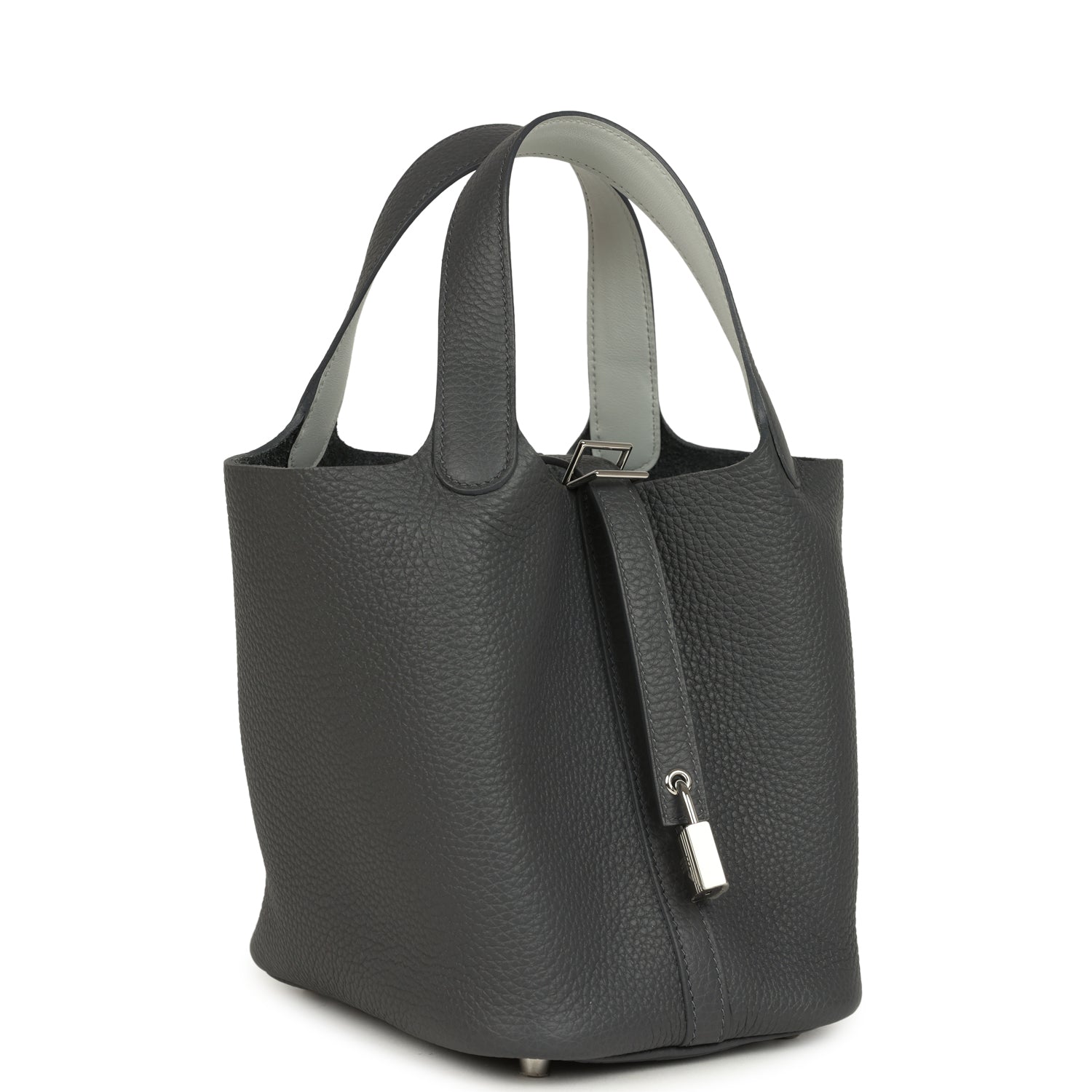 Picotin Lock 18 Eclat Ardoise Clemence and Gris Pantin Swift Palladium Hardware Bag