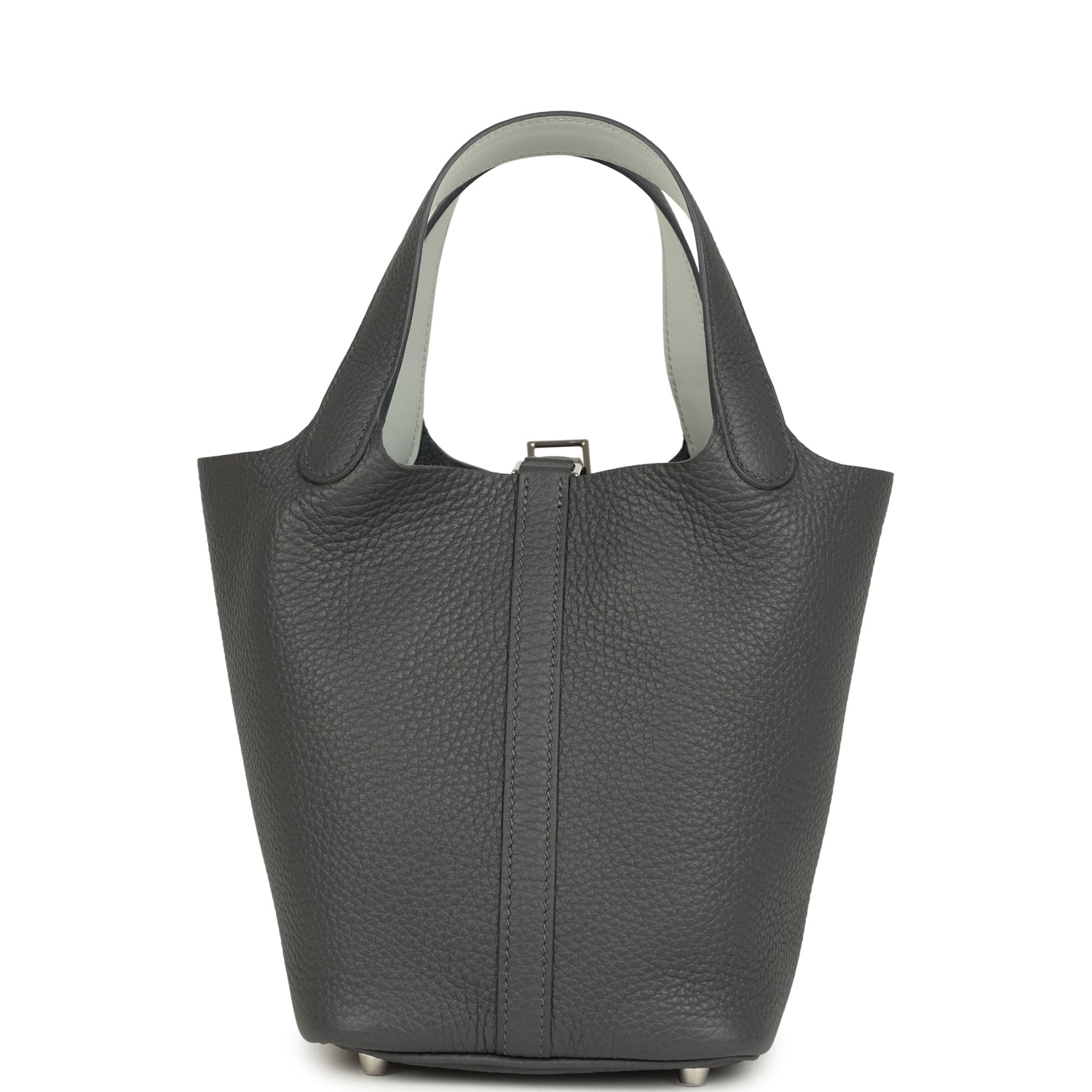 Picotin Lock 18 Eclat Ardoise Clemence and Gris Pantin Swift Palladium Hardware Bag