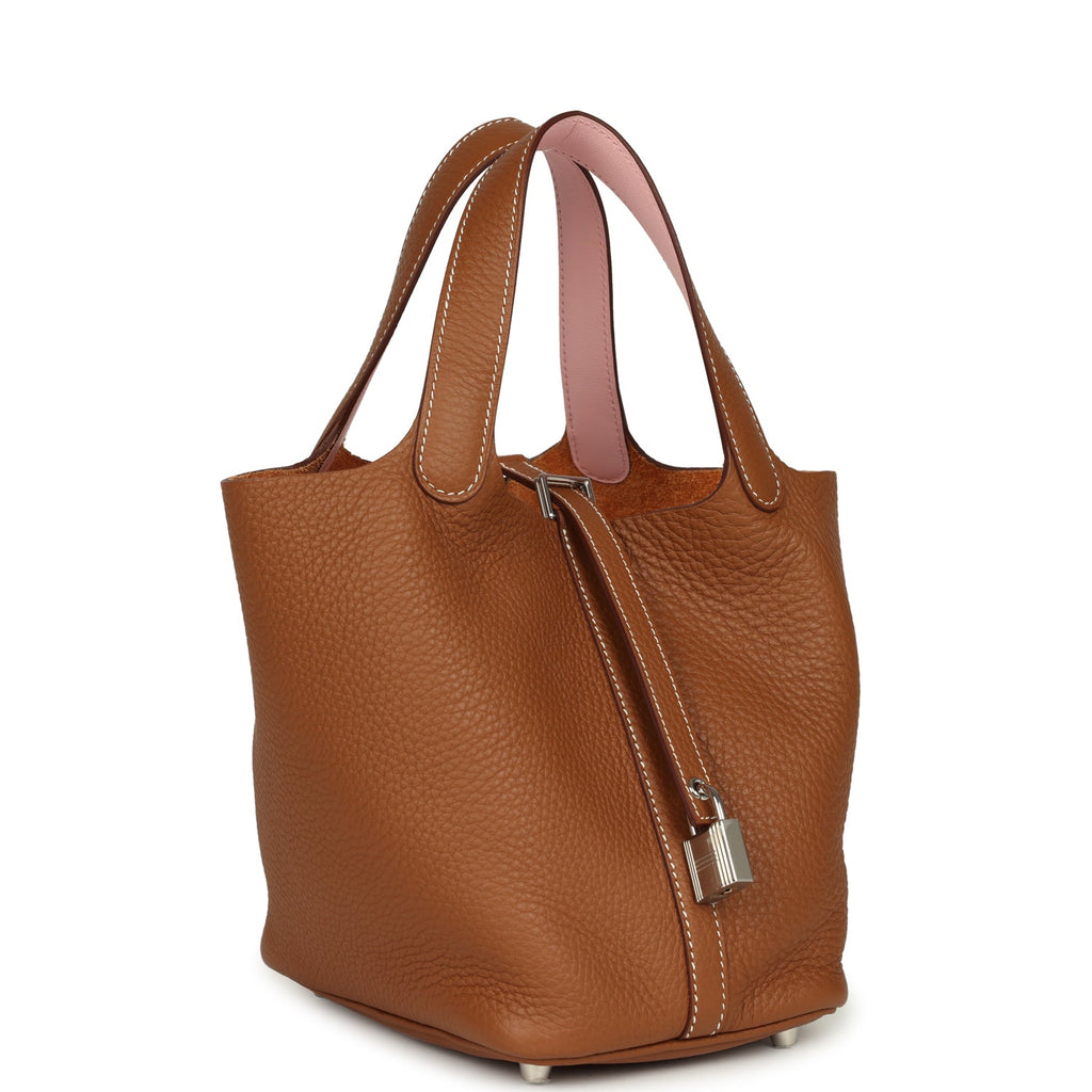 Picotin Lock 18 Eclat Gold and Rose Sakura Palladium Hardware Bag